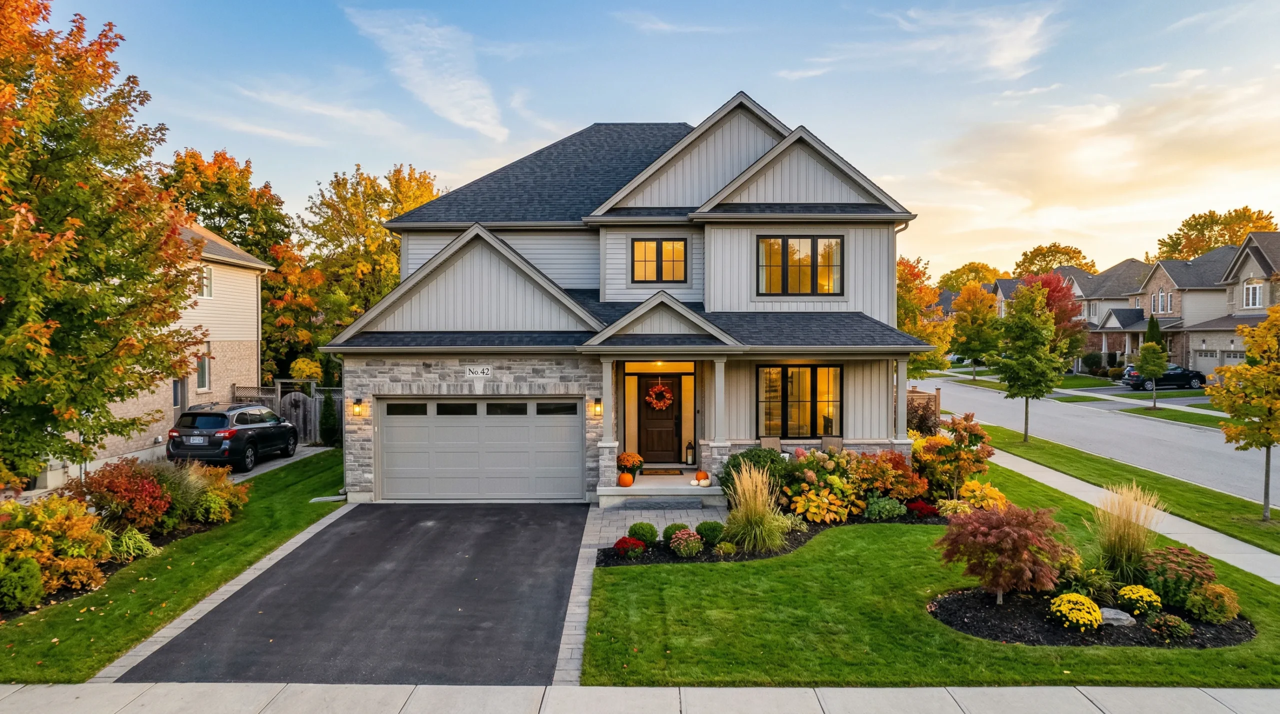 Modern vinyl siding on a Southern Ontario home exterior with curb appeal